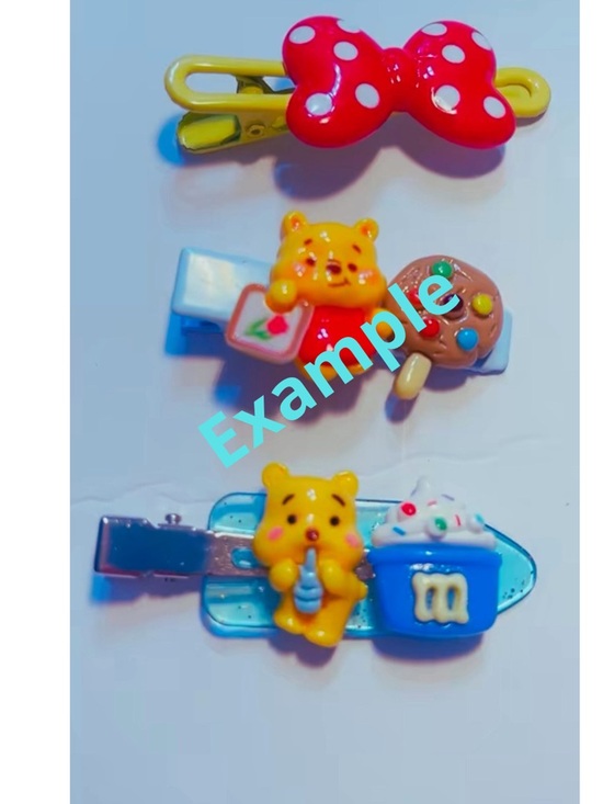 Other - Yellow Bear Hair Clips for - Cute Snack Design customizable